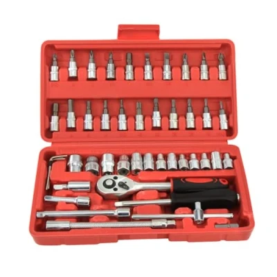 Image of Twilight Garage 46 Pcs 1/4&#039;&#039; Drive Socket Ratchet Wrench Set, Includes Metric Bit Set and Extension Bar for Automotive Repair Home Maintenance, with Storage Case