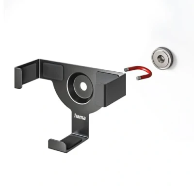 Image of Hama Wall mount for Apple TV HD (4th Generation)/4K (1st/2nd/3rd Generation) Magnetic (to the Box on or with Fischer Plugs and VESA Screws) Black
