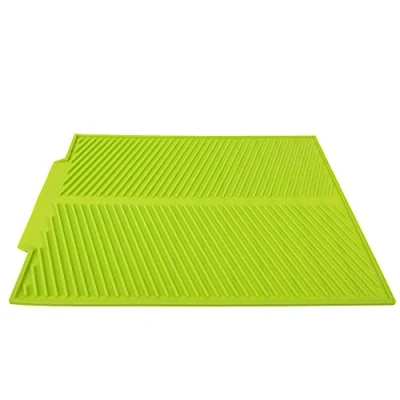 Image of Draining Mat, Silicone Board Heat Resistant Dish Drying Mat Kitchen Countertop Dishes Sink Dishwasher Safe, 17.3 x 13inch