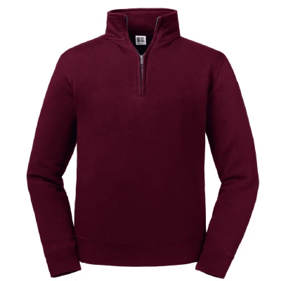 Image of Russell Athletic Mens Authentic Quarter Zip Sweatshirt (Burgundy) Size X Small