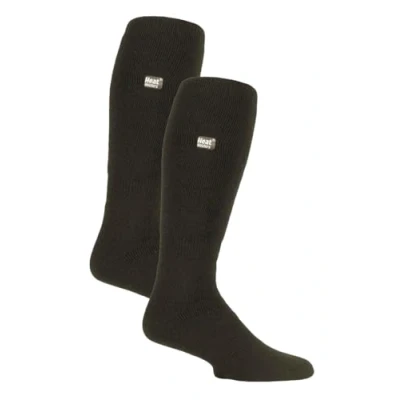Image of HEAT HOLDERS 2 Pack Mens Long Thermal Socks Knee High Winter Thick Warm Lite (6 11, Green)