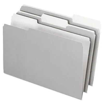 Image of Pendaflex PFX435013GRA Gray Legal Size Interior File Folders 100 Pieces