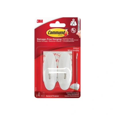 Image of 3m 17068 Wire Hooks With Strips (pack Of 4) by Command