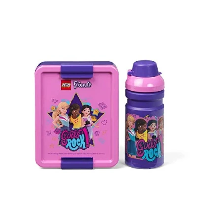 Image of LEGO FRIENDS Lunch SET Fun &amp; Functional 390ml Bottle Box for Kids Adults, Dishwasher Safe, Perfect Meals on the Go, Lilac Purple
