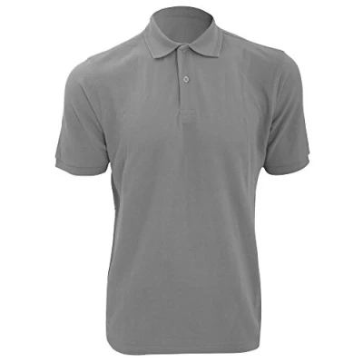 Image of Russell Athletic Mens Ripple Collar &amp; Cuff Short Sleeve Polo Shirt (Light Oxford) Multicolour Size Small