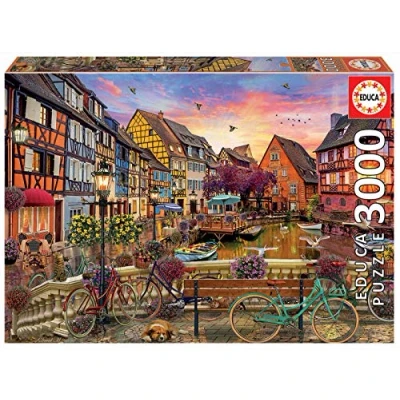 Image of Educa Borrás 19051 Colmar Canal 3000 Piece Puzzle, Multicoloured