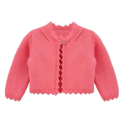 Image of Lilax Baby Girls&#039; Long Sleeve Shrug, Knit Girls Cardigan, Childrens Bolero Pink