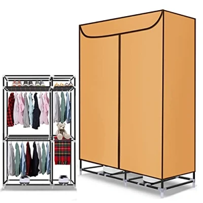 Image of Household Heated Clothes Airer Dryer, 3 tier Large Capacity Electric Dryer Energy Saving &amp; Digital Automatic Timer, Dual Host Air Drying Hot Wardrobe, 2400W (Color : Yellow)
