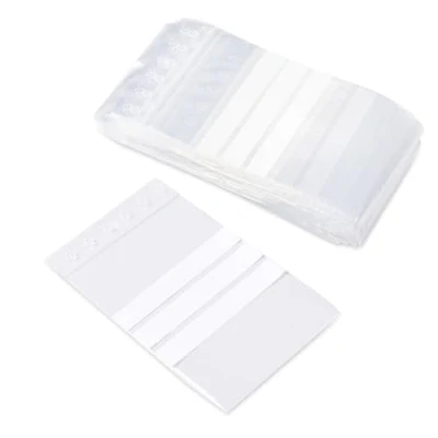 Image of Pakico 100 plastic bags 8 x 12 cm Clear resealable with labels ZIP Thick ziplock grocery spices nuts coffee tea