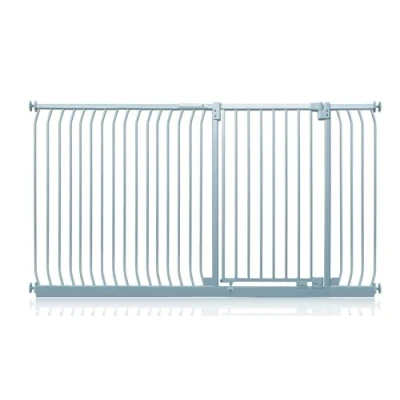 Image of Safetots Extra Tall Elite Safety Gate, 198cm 207cm, Matt Grey, 96.8cm in Height, Pressure Fit Stair Baby Gate for Doors Hallways and Spaces, Barrier, Easy Installation