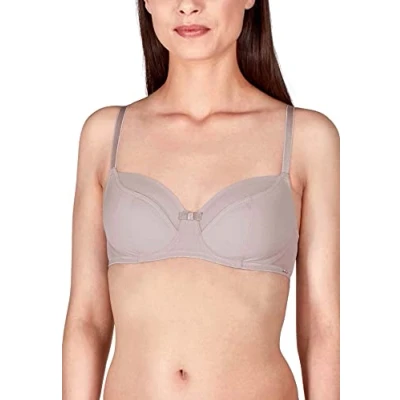 Image of Huber Women&#039;s Body Essentials Damen Bügel Bh Non Padded Wired Bra, Silver (Light Taupe 0636), 36D (Size: 80 D)
