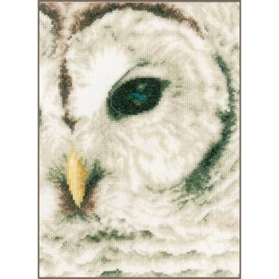 Image of Lanarte PN 0163781 Counted Cross Stitch Kit: Owl (Evenweave), NA, 19 x 26cm