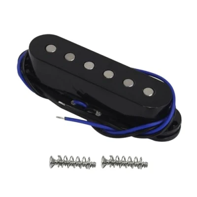 Image of FLEOR Alnico 5 ST Pickup Single Coil Guitar Middle Flat Pole for SQ Electric Guitar, Black