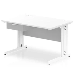 Image of Impulse 1200x800 Desk White Top Cable Managed Leg 1 Dr Fixed Ped