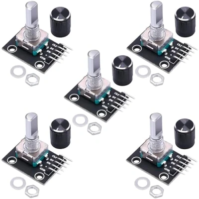 Image of Taiss/5Pcs KY 040 360 Degree Rotary Encoder Module with Brick Sensor Board 、Knob Cap for Arduino