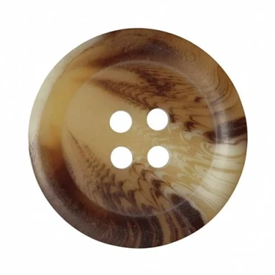 Image of Hemline Round Tortoise Shell Pattern Buttons Cream per Pack of 4