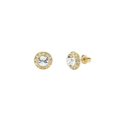 Image of Ted Baker Soletia Solitaire Sparkle Crystal Stud Earrings For Women (Gold Tone/Crystal)