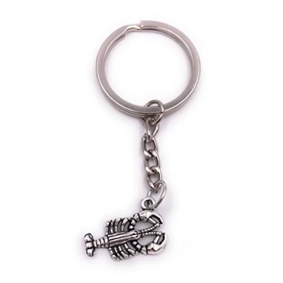 Image of H Customs Lobster Keychain Silver Metal Pendant