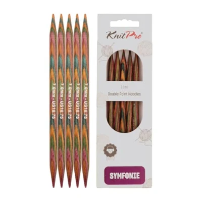Image of KnitPro 20 cm x 7 mm Symfonie Double Pointed Needles, Multi Color