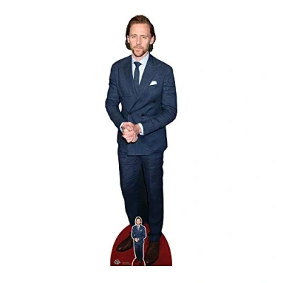 Image of STAR CUTOUTS CS882 Tom Hiddleston Dark Blue Suit Lifesize Cardboard Cutout with Free Mini Standee for Fans, Gifts, Birthdays &amp; Parties, Solid, Multicolour, Regular