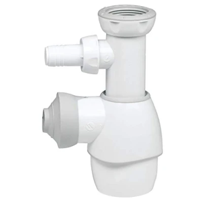 Image of Wirquin 30718741 All in 1 Universal Siphon for Sink/Washbasin White