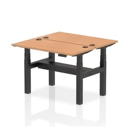 Image of Air B2B 1200x600mm Height Adjustable 2P Bench Desk CP Oak/Black