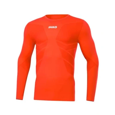 Image of Jako Women&#039;s Long Sleeve Underwear Jersey, Size XS, Flame Orange