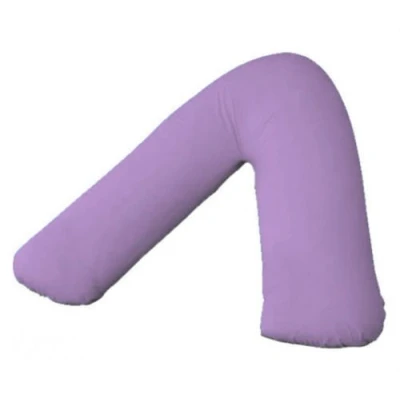 Image of AmigoZone Plain Polycotton Back &amp; Neck Support V Shaped Pillowcase Orthopedic/Pregnency/Nursing Pillow Case (Lilac)