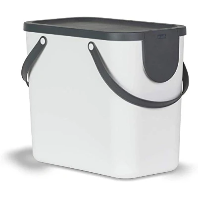 Image of Rotho Indoor Recycling bin from Albula 1024901023, White, 25 l (40.0 x 23.5 34.0 cm)