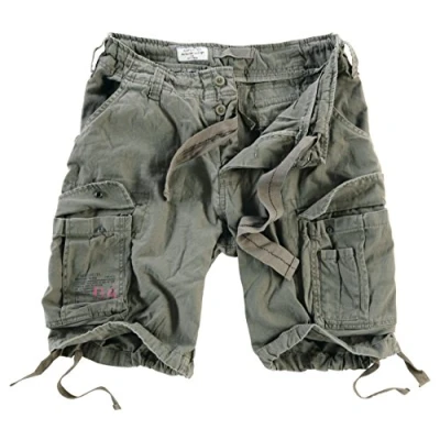 Image of Surplus Raw Vintage Airborne Herren Cargo Shorts, Oliv, M