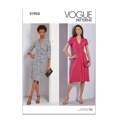 Image of VOGUE V1952A5 Misses&#039; Wrap Dresses A5(6 8 10 12 14)