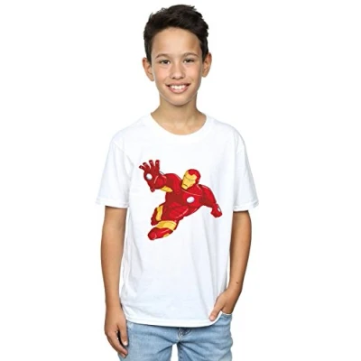 Image of Marvel Boys Iron Man Simple T Shirt 9 11 Years White