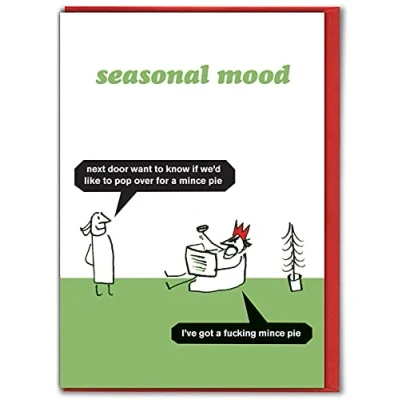 Image of Modern Toss Official Rude Christmas Cards &#039;Mince Pie&#039; Card Funny Offensive Xmas for Friends Mates Him Her Men Women Mum Dad Sold by Brainbox Candy…
