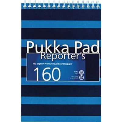 Image of Pukka 205 x 140 mm Feint Ruled Wirebound Reporter&#039;s Notebook of 160 Pages Navy/Blue (Pack 3)