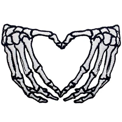 Image of ZEGIN Skeleton Heart Hands Patch Embroidered Applique Badge Iron On Sew Emblem