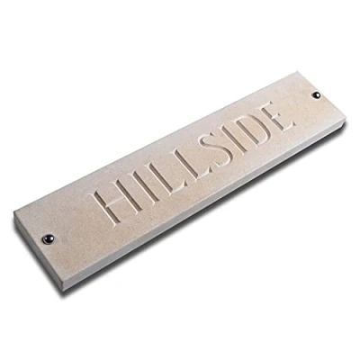 Image of Limestone Engraved House Signs, Personalised With Your Name/Number (305mm x 200mm 25mm)