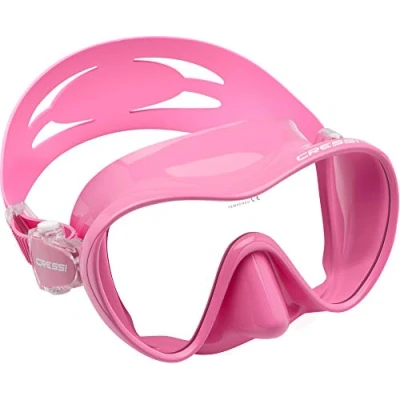 Image of Cressi Men&#039;s F1 Frameless Unisex Child Junior Diving Mask, Pink, S