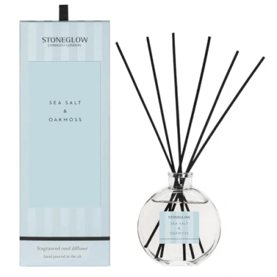 Image of Stoneglow Modern Classics Collection Sea Salt &amp; Oakmoss 120ml Reed Diffuser (Blue)