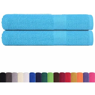Image of vidaXL Sauna Towels 2 pcs Turquoise 80x200 cm 360 gsm 100% Cotton