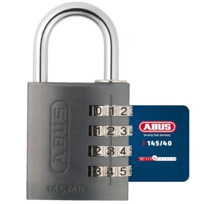 Image of Padlock combination aluminum 40mm titanium