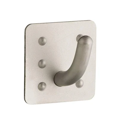Image of KitchenCraft MasterClass Set of Two Square Adhesive Stainless Steel Wall Hooks, 3.5 cm