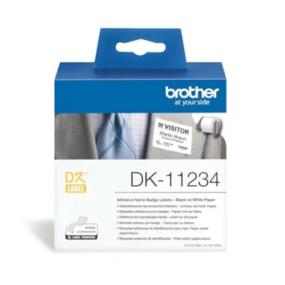 Image of Brother DK11234 Paper self adhesive black on white 60 x 86 mm 260 label(s) (1 roll(s) 260) die cut labels