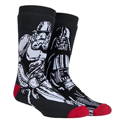 Image of HEAT HOLDERS Mens Star Wars Socks Lite Novelty Thermal for Winter (6 11, Darth &amp; Stormtrooper)