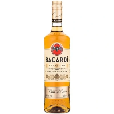 Image of BACARDÍ Carta Oro Superior Gold Rum, 40% ABV, 70cl / 700ml, Iconic Caribbean Rum Perfect for Cuba Libre Cocktails