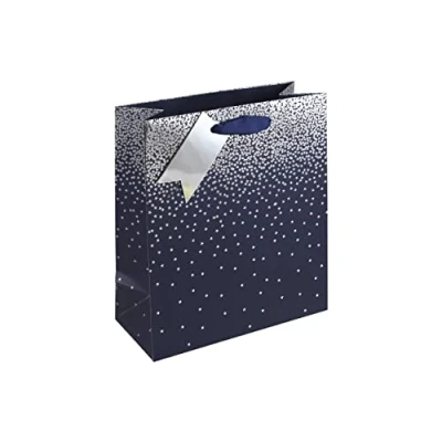 Image of Eurowrap Gift Bag Navy Ombre Medium Pack of 6 30861 3C