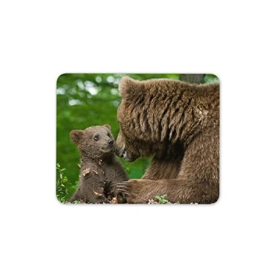 Image of Destination Vinyl ltd Mother &amp; Cub Brown Bear Mouse Mat Pad Bears Wild Animal PC Computer #8261