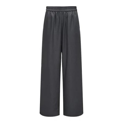 Image of ONLY Onllulu LIFE Loose Pants Trousers, Women&#039;s, Size: Small, Dark grey melange
