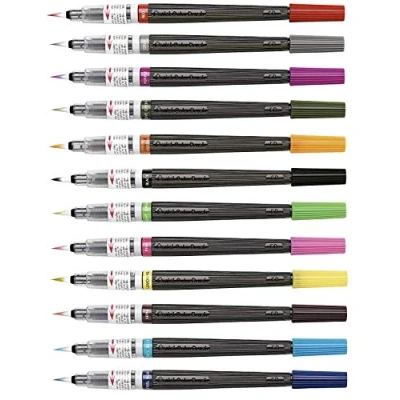 Image of Pentel Arts Colour brush, Sky Blue, 1 blister card with XGFL 110X