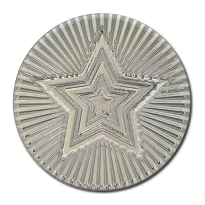 Image of Round Star Metal Badge Lapel Pin (Silver)