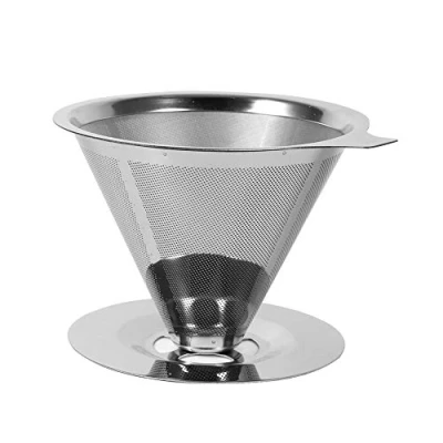 Image of Stainless Coffee Dripper, Steel Mesh Filter Cup Dripper for Home Office